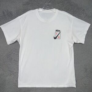 VTG Nike SB T Shirt Men's Size S White Swoosh Logo Streetwear Skateboarding Tee